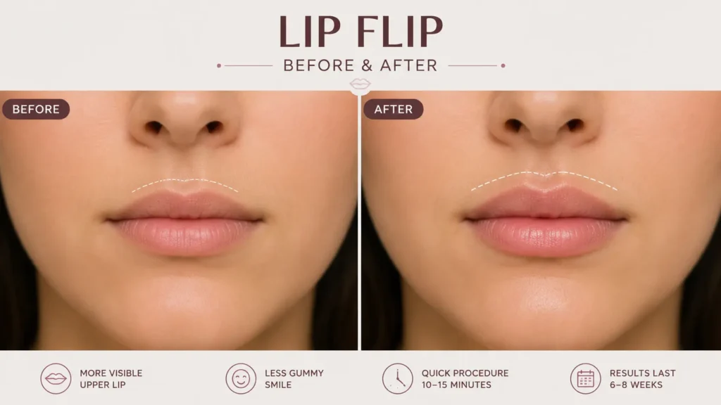 Lip Flip Before and After Photos