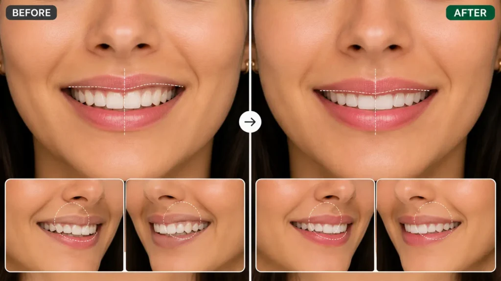 Uneven or Asymmetric Smile