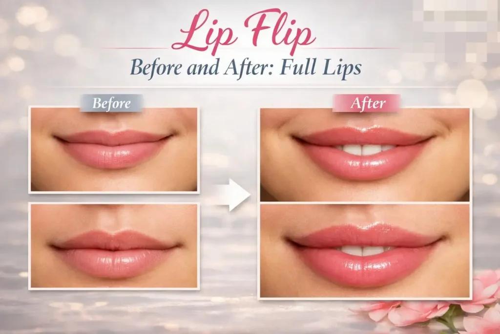 Lip Flip Before and After Full Lips