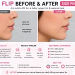 Lip Flip Before and After Side Profile