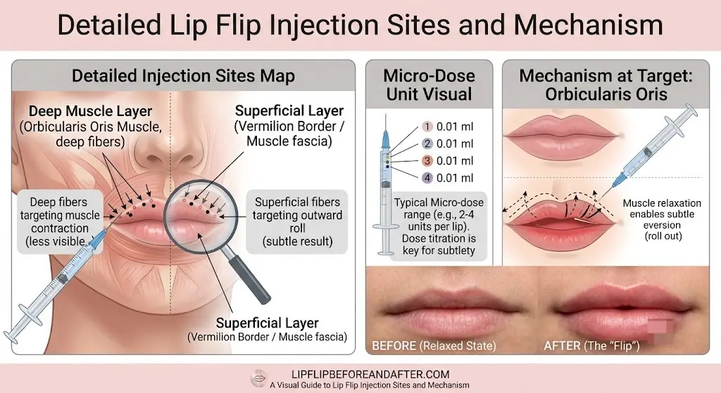 Lip Flip Injection Sites