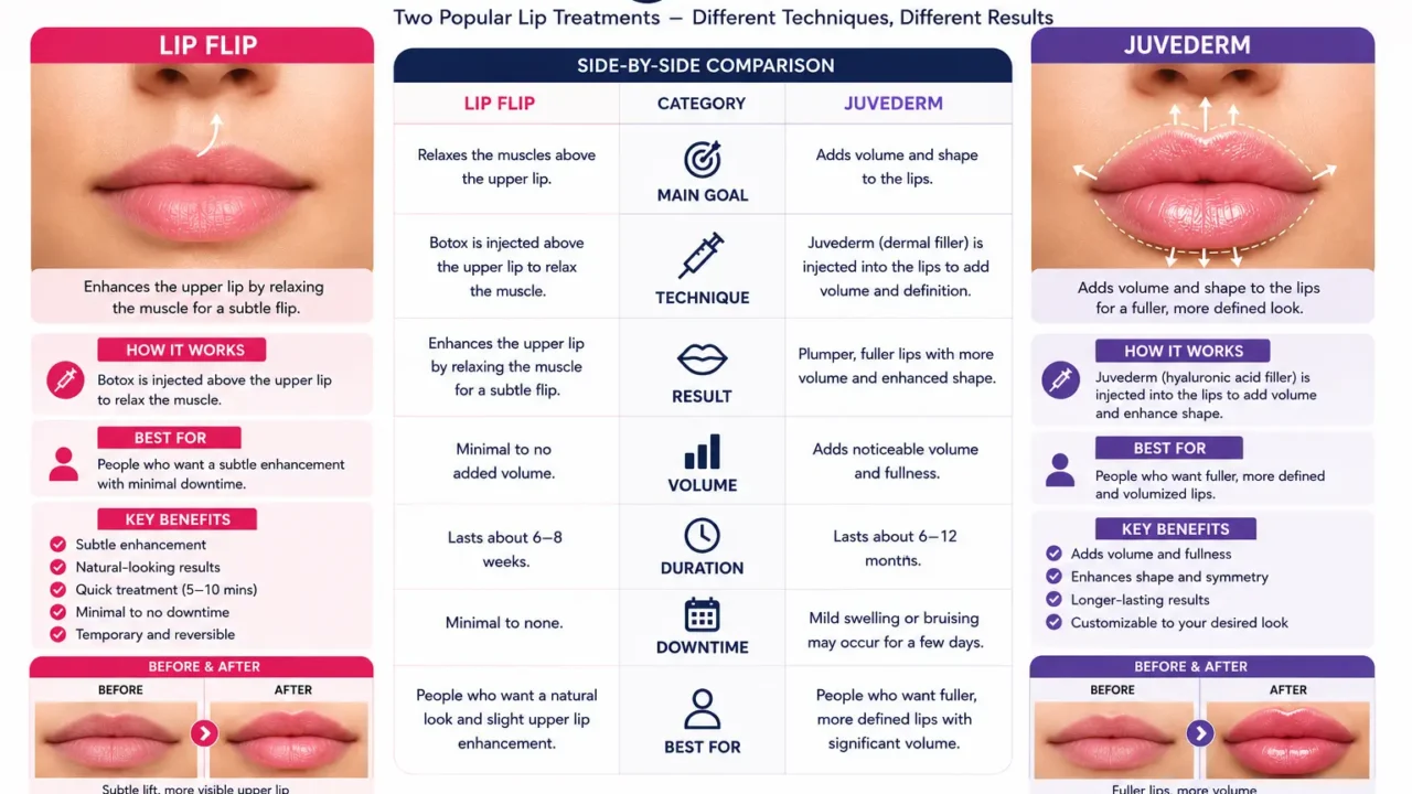 Lip Flip vs Juvederm