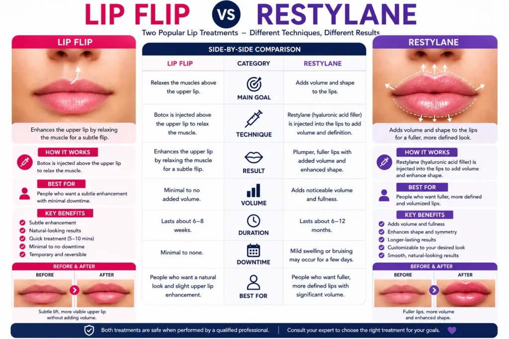 Lip Flip vs Restylane: