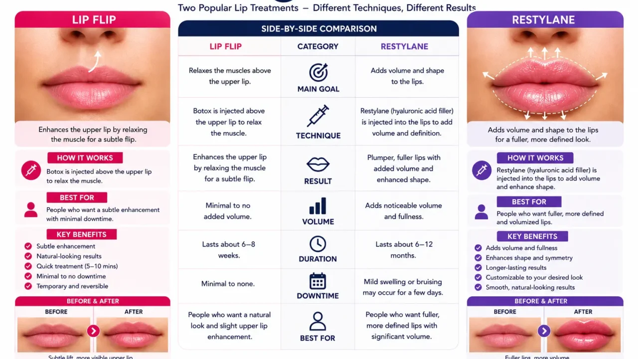 Lip Flip vs Restylane: