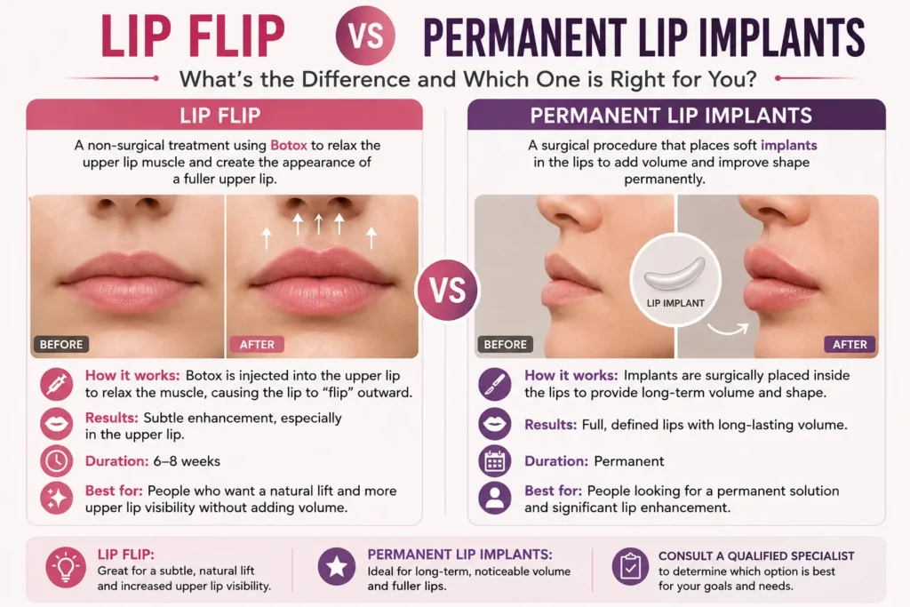 Lip Flip vs Permanent Lip Implants