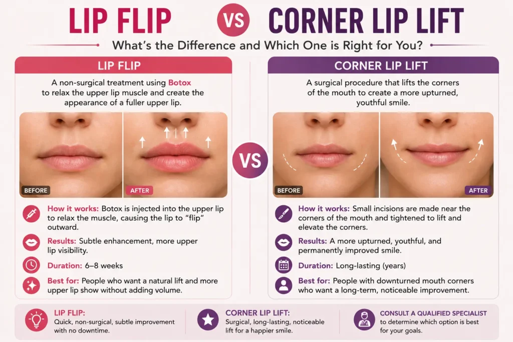 Lip Flip vs Corner Lip Lift