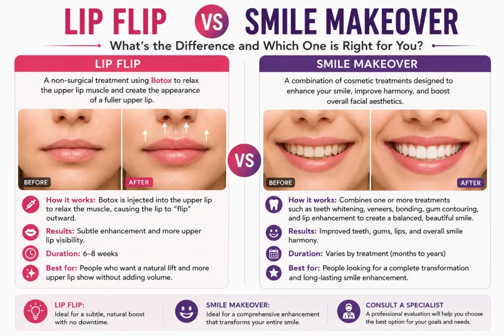 Lip Flip vs Smile Makeover