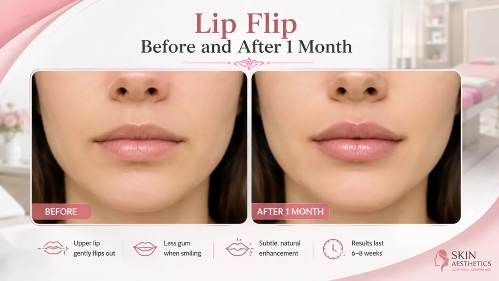 Lip Flip Before and After 1 Month