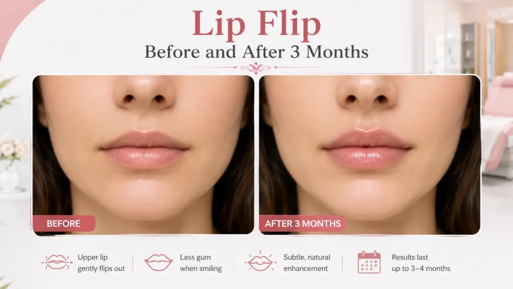 Lip Flip Before and After 3 Months