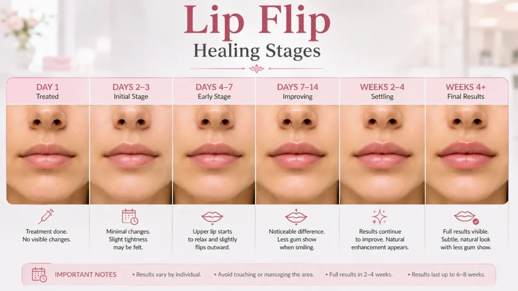 Lip Flip Healing Stages