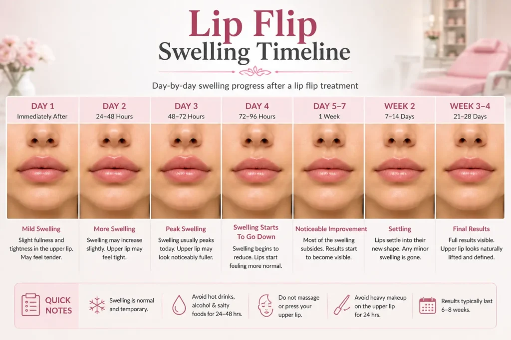 Lip Flip Swelling Timeline