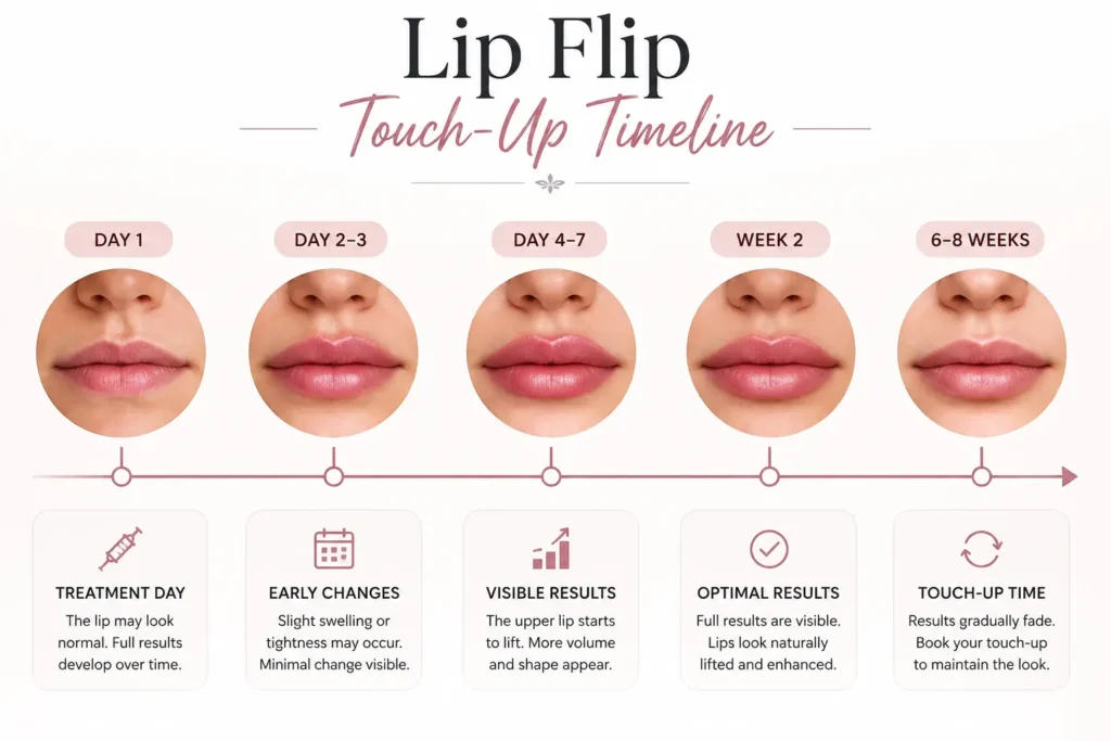 Lip Flip Touch-Up Timeline