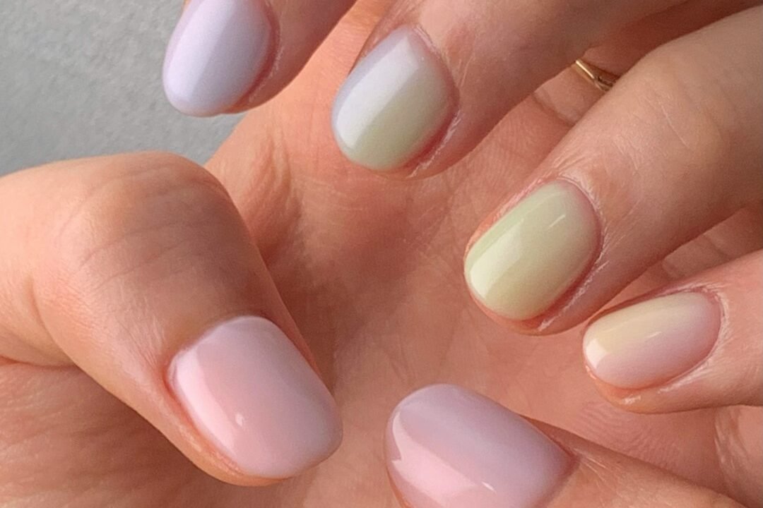 Hand with cute nails and simple nail art