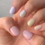 Hand with cute nails and simple nail art