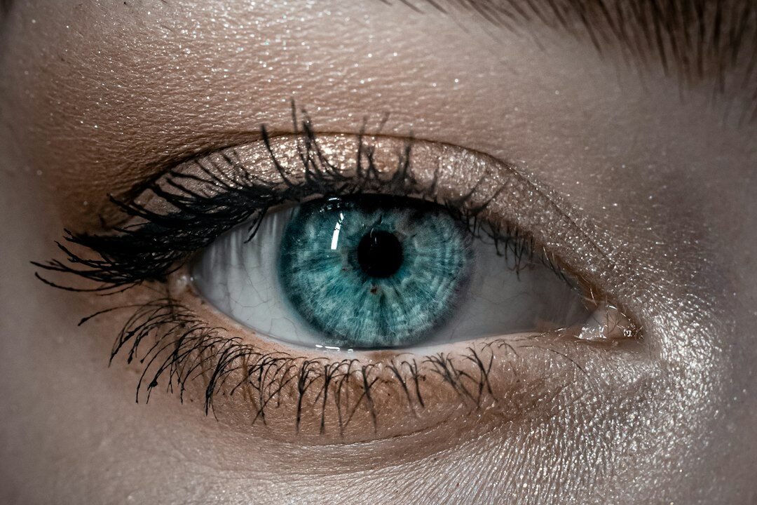 Close-up of hooded eyes with soft makeup